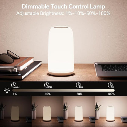 Outdoor Cordless Table Lamps Rechargeable, Touch Lamp [Sleek Design & RGB Mode] 4-Level Brightness Outdoor Lamps for Patio, LED Lamp Multi-Color Smart Nightstand Lamp for Outdoor Table lamp