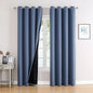 ChrisDowa 100% Blackout Curtains 108 inch Long for Bedroom with Black Liner, 2 Thick Layers Total Blackout Thermal Insulated Grommet Window Curtains 2 Panels Set (Stone Blue, 52 x 108 Inch)