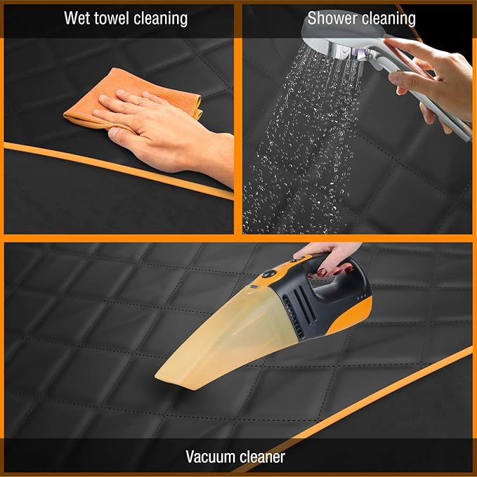 Active Pets Dog Car Seat Cover, Waterproof Front Seat Protector for SUV Truck Sedan, Pet Safety Travel Comfort System with Universal Fit, Orange-Mewly Pet