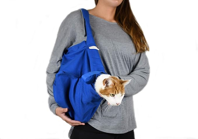Cozy Comfort Carrier - X-Large Cobalt Blue Cat Carrier Soft for Grooming, Vet Visits, Medication Administration, Dental Care, Nail Trimming, and Car Travel-Mewly Pet