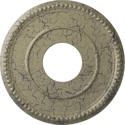 Ekena Millwork CM12BRCSC 12 1/2"OD X 3 7/8"ID X 3/4"P Bradford Ceiling Medallion Fits Canopies Up to 6 5/8", Castle Stone Crackle