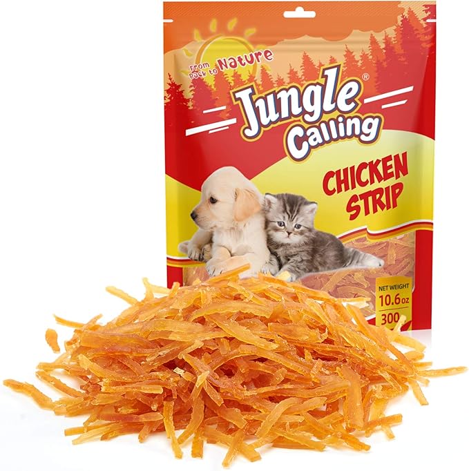 Jungle Calling Soft Training Treats for Small Dog and Cats, Mini Chicken Strips Puppy Training Edible Snacks Easy to Digest, Grain Free-Mewly Pet