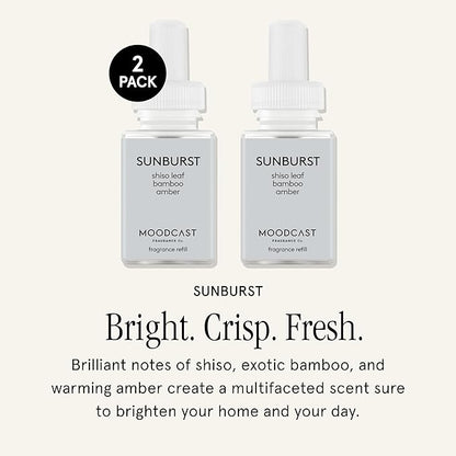 Pura & Moodcast Home Scent Refill - Smart Home Air Diffuser - Up to 120-Hours of Luxury Fragrance per Refill - Spring & Summer Fragrance - 2 Pack, Sunburst