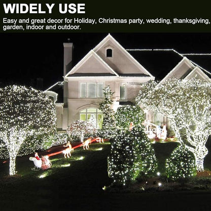 Decute 800LED 272ft Christmas String Lights UL Certified 8 Modes, Waterproof Outdoor Indoor Twinkle Starry Light for Christmas Tree Patio Garden Party Decor, Cool White