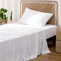 Bedsure Cooling Sheets Twin, Rayon Derived from Bamboo, Cooling Sheets, Breathable & Soft, Deep Pocket Up to 16 Inches, Hotel Luxury Silky Bedding for Hot Sleepers, White