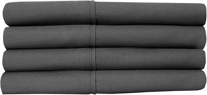 Twin XL Size Bed Sheets - 4 Piece 1500 Supreme Collection Fine Brushed Microfiber Deep Pocket Twin X-Large Sheet Set Bedding - 1 EXTRA PILLOW CASES, GREAT VALUE, Twin XL, Gray