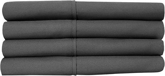 Twin XL Size Bed Sheets - 4 Piece 1500 Supreme Collection Fine Brushed Microfiber Deep Pocket Twin X-Large Sheet Set Bedding - 1 EXTRA PILLOW CASES, GREAT VALUE, Twin XL, Gray
