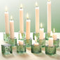 LETINE 12pcs Green Cube Taper Candle Holders - Ideal Candle Stick Holder Decor for Modern Wedding Table Centerpieces & Holiday Decor, Elegant Candlestick Set for Home Ambiance