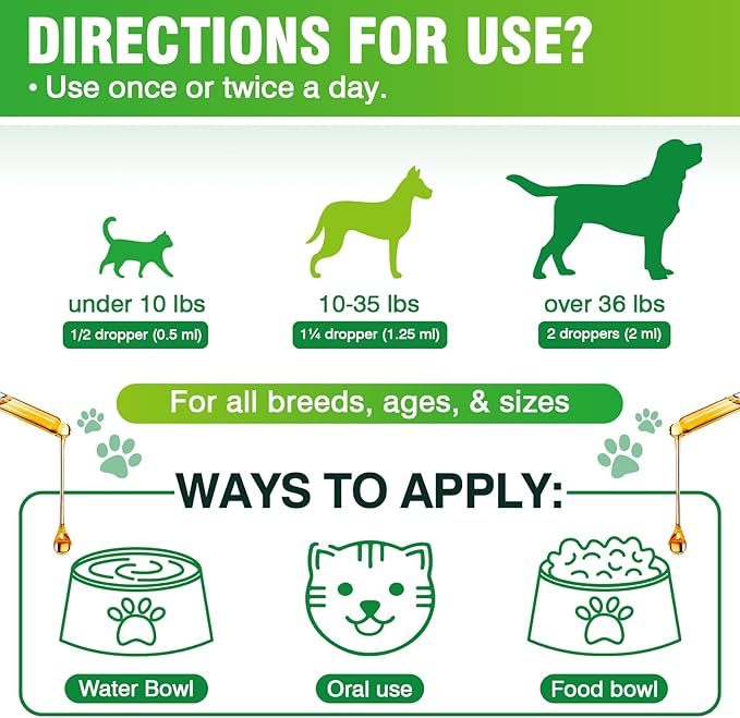 Natural Antibiotics for Dogs and Cats,Antibiotic for Cats,Dog Antibiotics in Drops,Help with Allergies, Itching, Coughs, UTIs,Skin, Coat, Digestion Care,for All Breeds & Ages,Pet Supplements&Vitamins-Mewly Pet