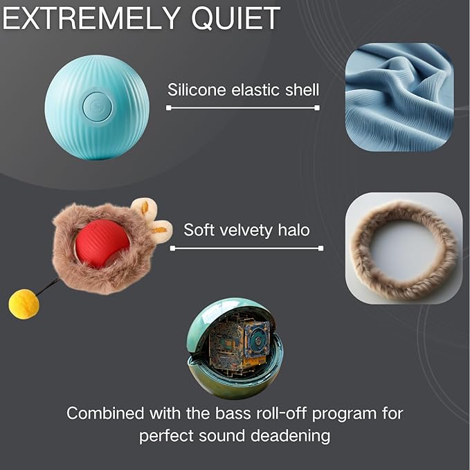 Interactive Cat Toys for Indoor Cats, Fast Rolling Ball in Play Mat, Automatic Moving Cat Ball in Pouch, Stimulate Your Cat's Nature, 28 Inch cat Toys (Square)-Mewly Pet