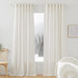 RYB HOME Linen Flax Curtains 84 inches Long, Absorbent Linen Woven Half Privacy Light Filtering Drapes Semi Sheer Curtains for Living Room Bedroom Home Office Patio, 52 W x 84 L, 2 Panels