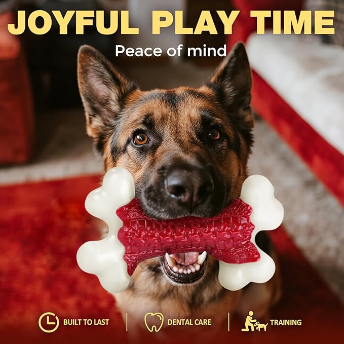 Tough Dog Toys, Toys for Aggressive Chewers Large Breed, Chew Dogs, Bone Toy Nylon Dogs Almost Indestructible-Mewly Pet