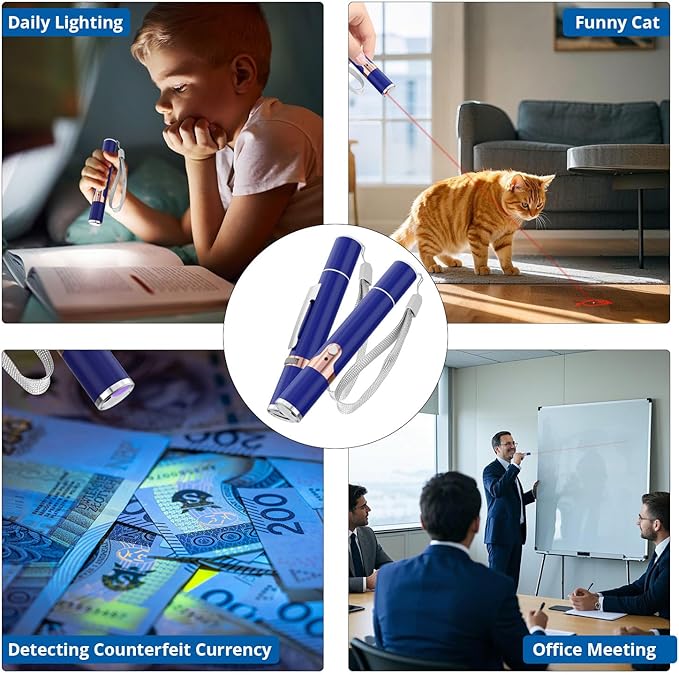 TBTeek Cat Toys for Indoor Cats, 2 Pieces, Rechargeable, 7 Adjustable Patterns, Interactive Kitten Pet Dog Red Dot Chase Light Toy for Cats Fun Playing Exercise（Blue）-Mewly Pet