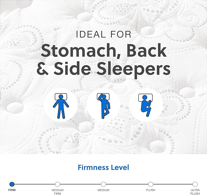 Signature Design by Ashley Queen Size Bonnell 10 Inch Firm Pillowtop Hybrid Mattress with Cooling Gel Memory Foam