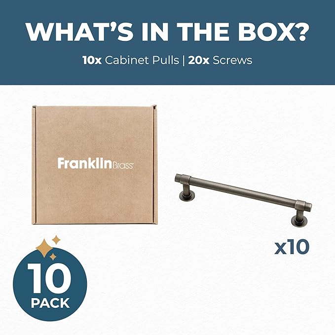 Franklin Brass Francisco (1-Pack) Cabinet Handles 5-1/16" Hole Center Pulls | Heirloom Silver Hardware for Kitchen Drawers, Dressers, Furniture P29618-904-C
