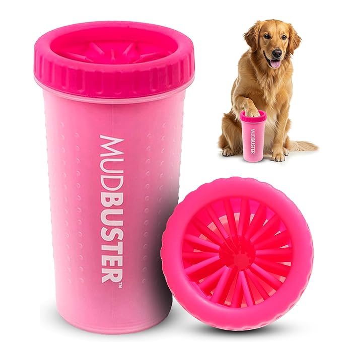 Dexas MudBuster Portable Dog Paw Cleaner, Pink Large Pet Supplies and Accessories-Mewly Pet