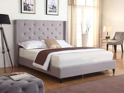 HomeLife Platform Bed, Queen 2019, Light Grey