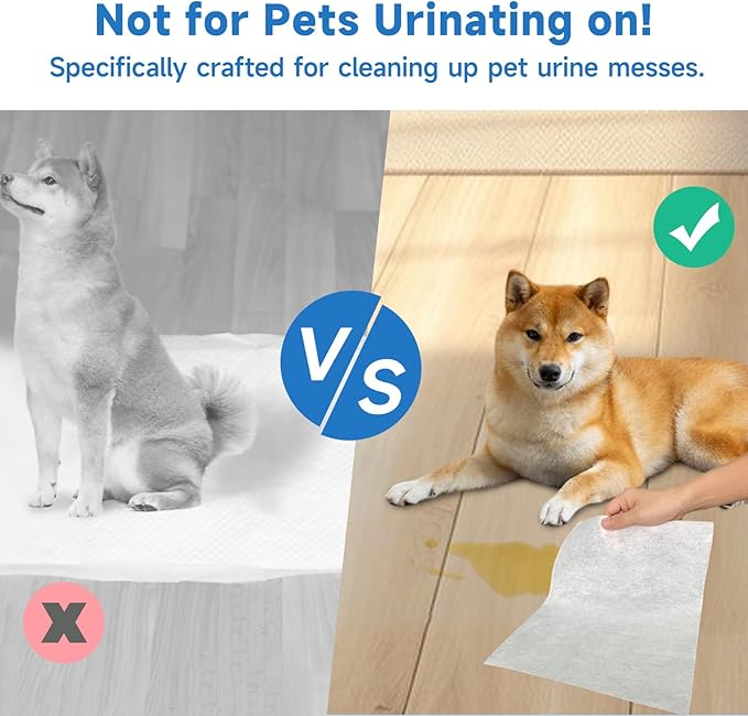 L&W BROS. Easy Clean Pet Quick Absorbent Sheets – Innovative Solution for Mess-Free Cleanup Not Traditional Pee Pads, 12"x10" for Urine and Pet Stain & Odor Remover (120 PCS)-Mewly Pet