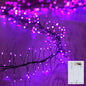 Halloween Fairy Lights Battery Operated, 10 Feet 120LEDs Firecracker String Lights Waterproof Silver Wire Starry Firefly Light for Bedroom Home Haunted House Indoor Outdoor Holiday Decorations, Purple