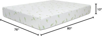 NapQueen King Size, 10 Inch Anula Green Tea Infused Memory Foam Mattress, Bed in a Box, CertiPUR-US Certified Mattress