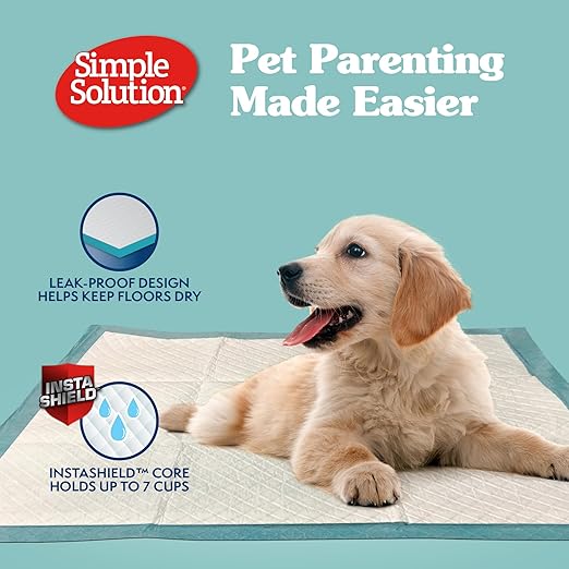 Simple Solution Puppy Training Pads – Large Leak-Proof Potty Pads for Dogs – Disposable with Odor Control and Absorbent Core for Floor Protection – 23 x 24 Inches – 100 Count-Mewly Pet