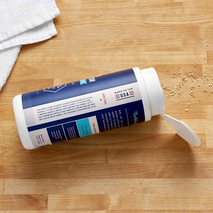 Rocco & Roxie Litter Box Odor Eliminator, Best Natural Urine Deodorizer for Cat Litter Boxes Cats Smell Control, Odor Absorber, Safe for Kitty, 12 oz-Mewly Pet