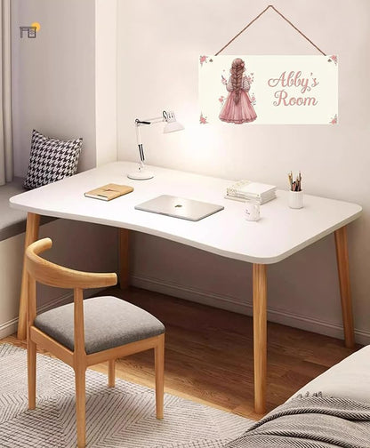 Personalized Name Cute Girls Sign For Girls Room Baby Nursery Door Wood Plaque Hanging Wall Art Decor For Kids Bedroom Nursery Home Garden Yard Wall Club