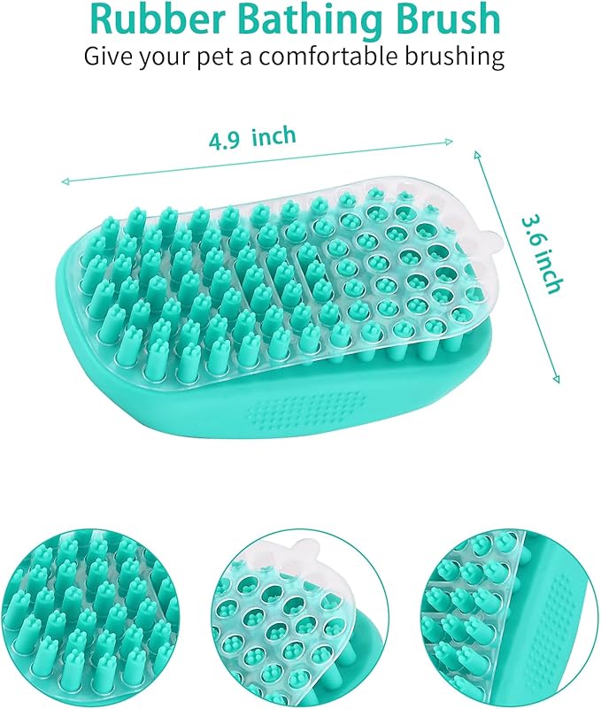Dog Brush Kit for Grooming Short & Long Haired Dogs & Cats, 5 in 1 Pet Grooming Set for Small Animals, 5 PCS Puppy Self-Cleaning Slicker Brush and Pet Comb for Shedding Medium & Large Dogs-Mewly Pet