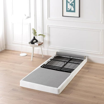 ZINUS 4 Inch Box Spring with Cover, No Assembly Mattress Foundation, Sturdy Metal Structure, Twin, White