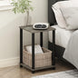 Furinno Turn-N-Tube Night Stand, 2-Tier Open Shelf Design Nightstand, Toolless Bedside Table, End Table, Side Table, for Bedroom, Living Room, French Oak