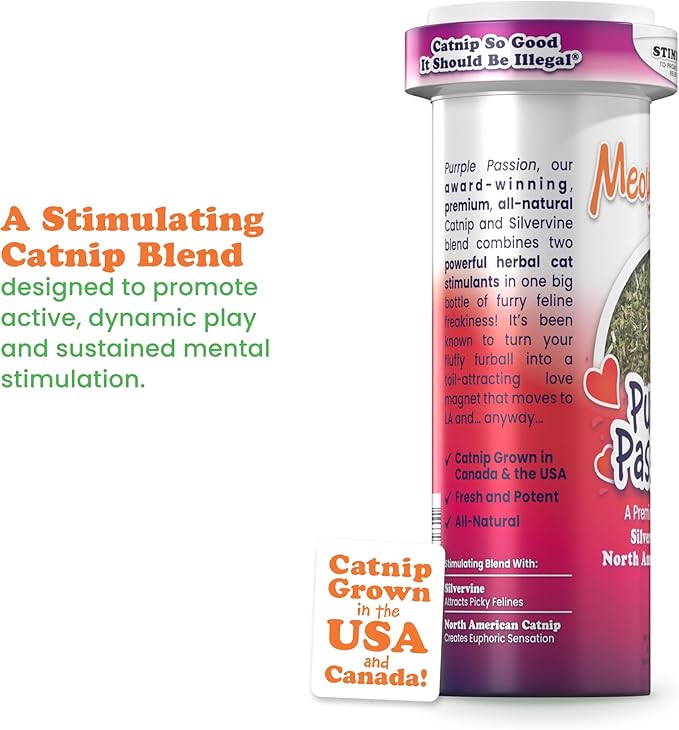 Meowijuana Purrple Passion - Premium Silvervine and Catnip Blend - Purrfect Gift For Cats, Kitties, Felines, and Cat Lovers-Mewly Pet
