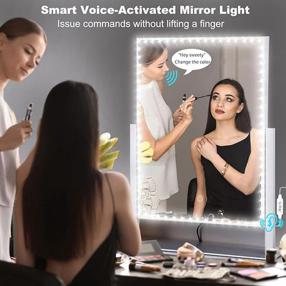 13ft/4M Voice Led Vanity Mirror Lights Kit - Bendable (Voice Control)