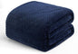 Exclusivo Mezcla Fleece Bed Blanket Queen Size, Super Soft and Warm Blankets for Couch, Sofa and Bed Waffle Textured, Cozy, Fuzzy and Lightweight (Navy Blue, 90x90 Inches)