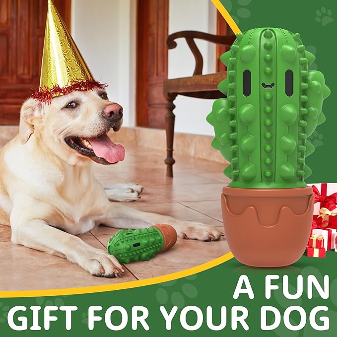 Dog Chew Toys Toothbrush Stick Teeth Cleaning Brush Dental for Medium Large Dog, Puppy Christmas,Easter Birthday Gifts,Outdoor Dog Squeaky Toys for Aggressive Chewers Tough Toys Interactive-Mewly Pet