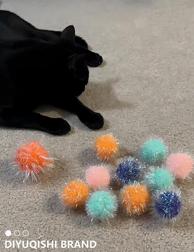100-Pack Cat Toy Balls – Soft Fuzzy Toys for All Cats to Play and Exercise Indoors (1.5 inch, Cat Toys Pro Collection)-Mewly Pet