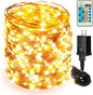 Moobibear LED String Lights, 164ft 500 LED Fairy Lights Plug in, Dimmable Outdoor Tree Lights, UL-Listed Warm White Copper String Lights Remote Control for Wedding Christmas Decor