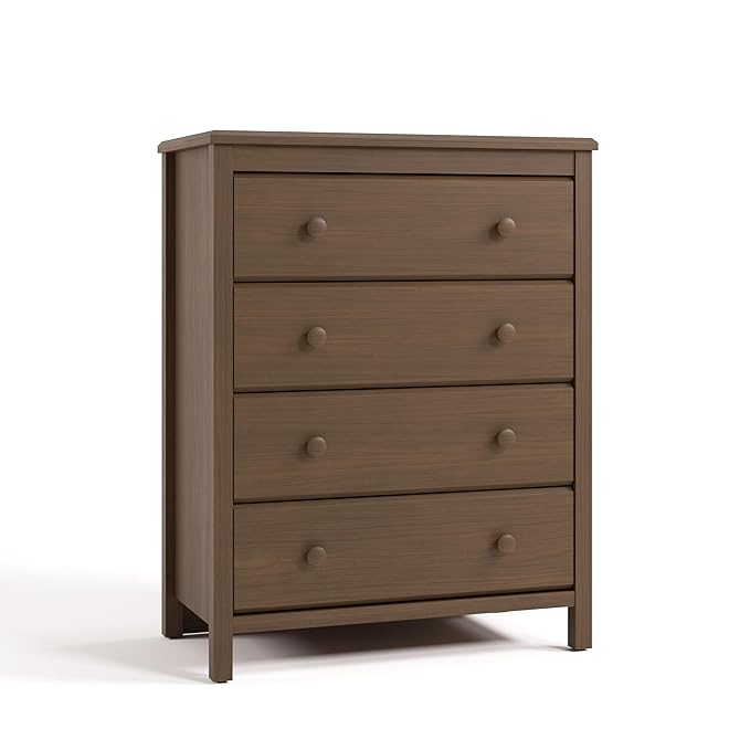 Storkcraft Alpine 4 Drawer Dresser (Hazelnut) – GREENGUARD Gold Certified, Kids Storage Organizer, Modern 4 Drawer Chest for Bedroom, Must-Have Nursery Storage