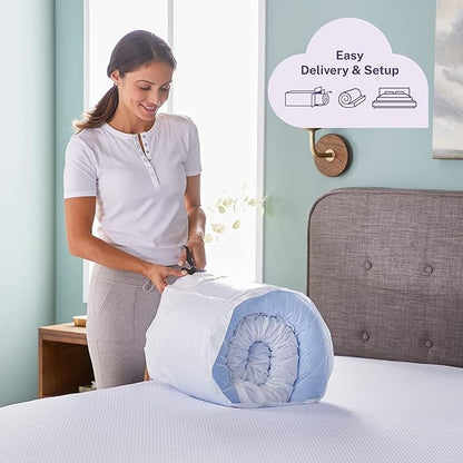 Sleep Innovations Dual Layer 4 Inch Memory Foam Mattress Topper, Full Size, Ultra Soft Support, 3 Inch Cooling Gel Memory Foam Plus 1 Inch Fluffy Pillow Top Cover