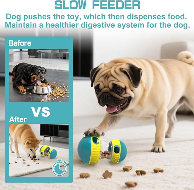 Interactive Dog Puzzle Toys for Indoor Adjustable Food Dispensing Treat Dispenser Ball & Slow Feeder for Large/Medium/Small Dog to Keep Them Busy, Green-Mewly Pet