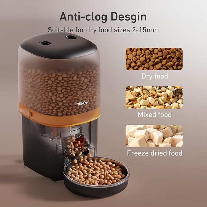 2025 Upgraded Automatic Cat Feeder - 4L Timed Auto Pet Feeder for Cat and Dog with Dry Food Dispenser, 180-day Battery Life, 1-6 Meals Per Day, 1-16 Portion, Desiccant Bag Keeps Food Fresh-Mewly Pet