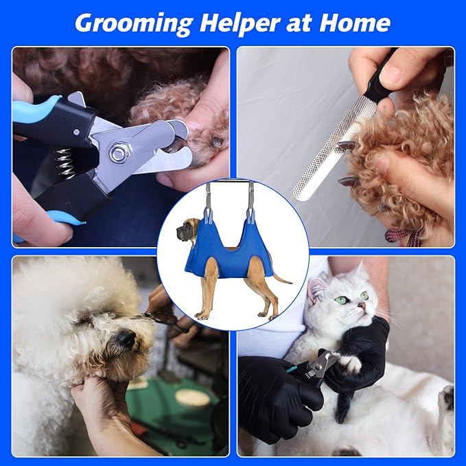 Pet Grooming Hammock for XXL Large Dogs with Nail Clippers/Nail Trimmers/Grooming Scissors, Dog Grooming Harness for Nail Trimming, Pet Grooming Sling Helper-Mewly Pet