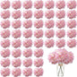 100PCS Artificial Hydrangea Flowers, Fake Flowers Silk Hydrangea Full Flowers Heads with Stems for Wedding Home Party Shop Baby Shower Decor (Baby Pink)