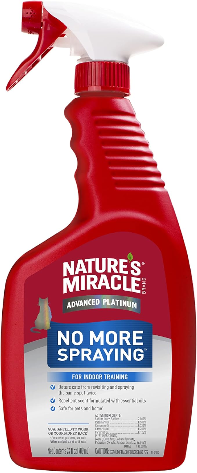 Nature's Miracle Advanced Platinum No More Spraying, 24 Ounces, Helps Discourage Repetitive Cat Spraying-Mewly Pet
