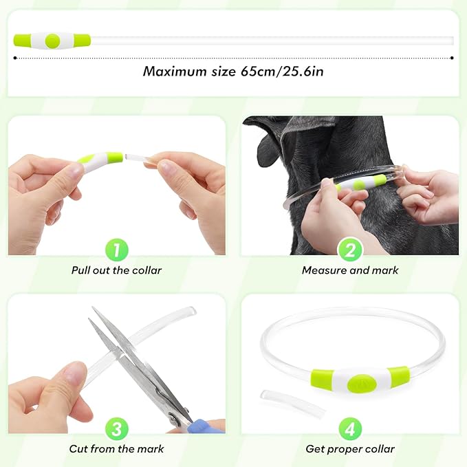 BSEEN Light Up Dog Collar - LED Dog Collar Rechargeable, Glowing Pet Collars for Small Medium Large Dogs, TPU Cuttable Lighted Puppy Collar, Safety Dog Lights for Night Walking (Green 70cm)-Mewly Pet
