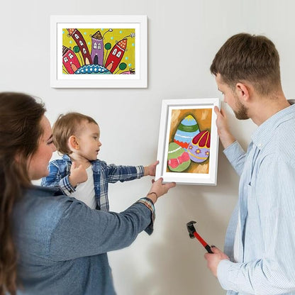 1 Pack Kids Artwork Frames Changeable 8.5 x 11 Inch Children Art Projects Kids Art Frames Front Opening Picture Display Frame, White