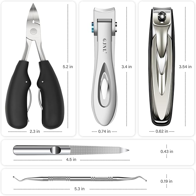 Toe Nail Clippers for Thick Nails - 5PCS Heavy Duty Toenail Clipper for Men, 37mm/16mm Wide Jaw Opening Nail Clippers-Mewly Pet