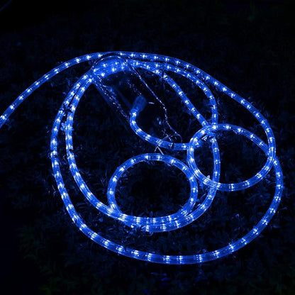 Brizled Blue Rope Lights, 18ft 216 LED Rope Lights Waterproof, 120V ETL Listed Plugin Blue Light Connectable with Clear PVC Tube, Indoor/Outdoor Christmas Lighting for Backyard Garden Patio Christmas