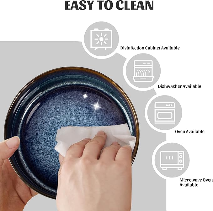 SPUNKYJUNKY 15° Slanted Ceramic Dog and Cat Bowl with Wooden Stand, Tilted Bulldog Food and Water Bowl No Slip Non-Spill for Cats Medium Dogs Big Face Pets 28.7 OZ (3.6 Cups, Starry Blue)-Mewly Pet