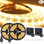 16.4FT Warm White LED Strip Light with USB Plug + Battery Box Operated, 3000K Soft White Ribbon Strip, Adhesive 300LEDs Flexible Strip Tape for Kitchen Bedroom Under Cabinet TV Computer