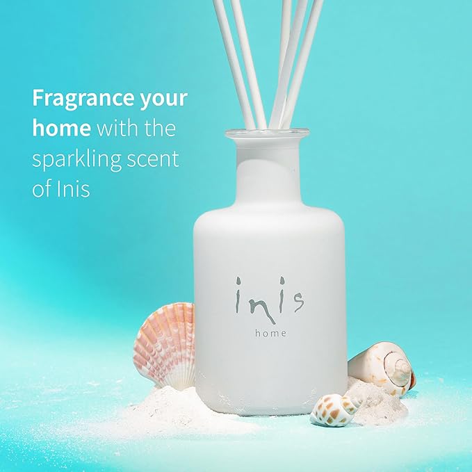 Inis the Energy of the Sea Reed Diffuser Set - Oil Diffuser - Ocean Fresh Fragrance for Home - Includes Fiber Reed Sticks, Fragrance Oil & Glass Bottle